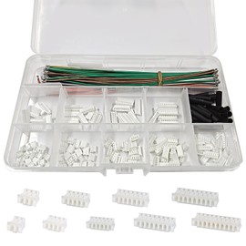 ATMLCOER ZH 1.5MM 140Pcs JST Connector Kit with 100Pcs 28AWG Premium Pre-Crimped Cables, 2/3/4/5/6/7/8/9/10 Pin Housing JST Adapter Cable Connector Plug Terminals