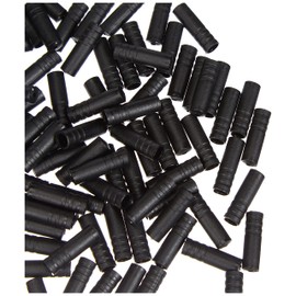 Jagwire Ferrule, Open 100 Pieces Black Plastic 4/4 sleeves
