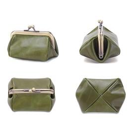 Kaaipee Coin Purse Genuine Leather Coin Case for Men and Women, green