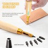 Adjustable Screw Punch, Bestgle Leather Hole Punch Tool Wood Handle