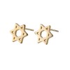 Stainless Steel Gold Silver Jewish Star of David Stud Earrings
