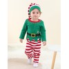 COSLAND Toddler Elf Costume Baby Boys Christmas Outfit, Green, 4T