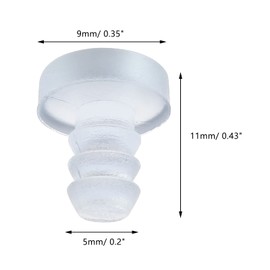 Cionyce 100 Pcs Glass Top Table Bumpers with Stem, Clear Rubber Grippers, Table Top Spacers，Non Adhesive Glass Table Rubber Grippers for 3/16 Inch Hole