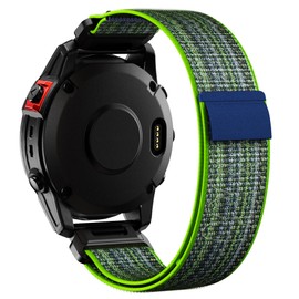 CUZOW Nylon Velcro Bands Compatible with Fenix 7/Fenix 6/6 Pro/Fenix 5/5 Plus/Epix 2, 22mm Quick Easy Fit Nylon Watch Band Breathable Replacement for Forerunner 935/945/Approach s60/S62/Quatix