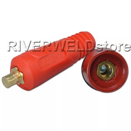 RIVERWELD DKJ10-25 DKZ10-25 Quick Fitting TIG Dinse Cable Panel Connector Socket Red Color
