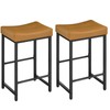 HOOBRO Bar Stools,25.4" Saddle Stools with PU Upholstery, Counter Height