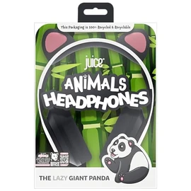 Juice Animals Wired Headphones - Wired Headphons, AUX Connection, Adjustable Headband, Comfortable & Lightweight, Adorable Product & Packaging (Giant Panda)