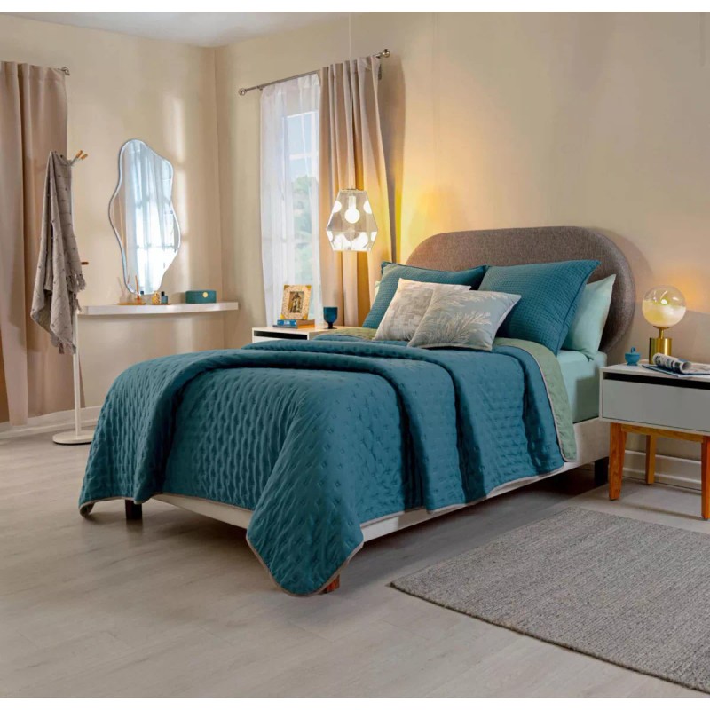 Vianney Edredón Individual Atlantico Azul Verde Delgad Vianney Color Celeste