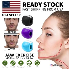 3PCS Jawline Exerciser Mouth Exercise Fitness Ball Neck Face Jaw Trainer Toning