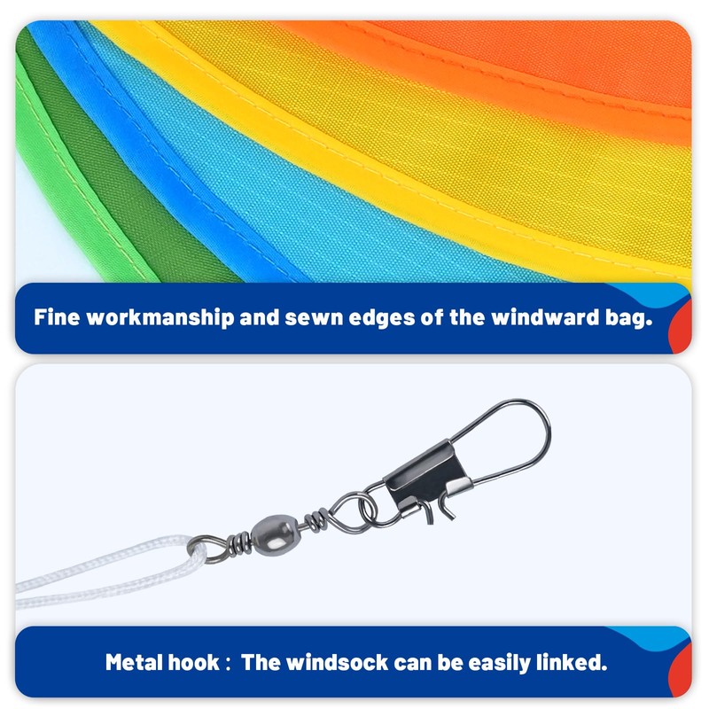 SGftre SGftre 40 Inch Heavy Duty Fish Windsock Set,Durable Wind