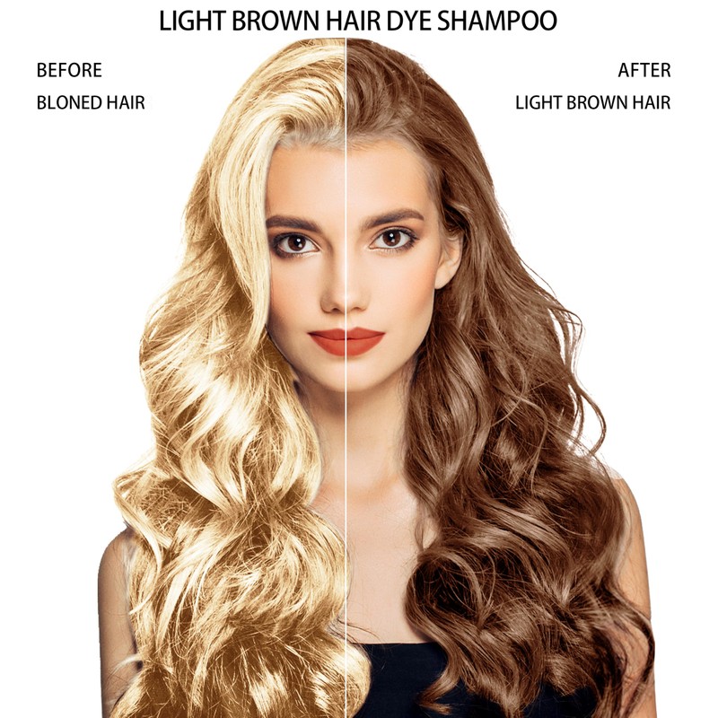 Farndu Light Brown Hair Dye Shampoo for Women Men, Instant