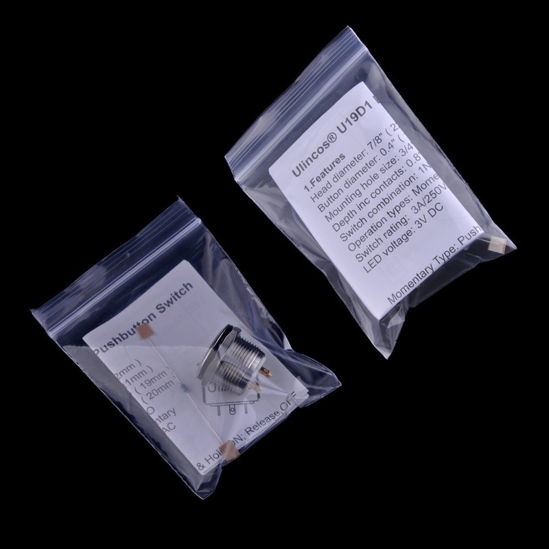 Ulincos® Momentary Push Button Switch U19D1 1NO SPST Silver Stainless