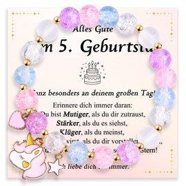 wynn's Birthday Gift for Girls, Unicorn Bracelet Gift for 4-6th Birthday Girls, Unicorn Gifts for 4-6 Year Old Girls for Birthday, Stone, No gemstone