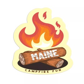 RetroPlanet Maine Campfire Fun Die Cut Vinyl Sticker