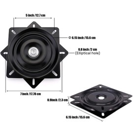 LZYKJGS Universal Furniture Turntable, Metal Furniture Turntable, Swivel Fitting, Heavy Duty, 360° Swivel Turntable, 156 x 156 x 23 mm, 250 kg Load Capacity, for Stools, Tables, Bookshelves (6 Inches)