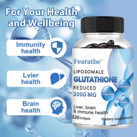 Liposomal Glutathione Capsules, Antioxidant Supplement for Skin, Hair, Nails & Immune Support