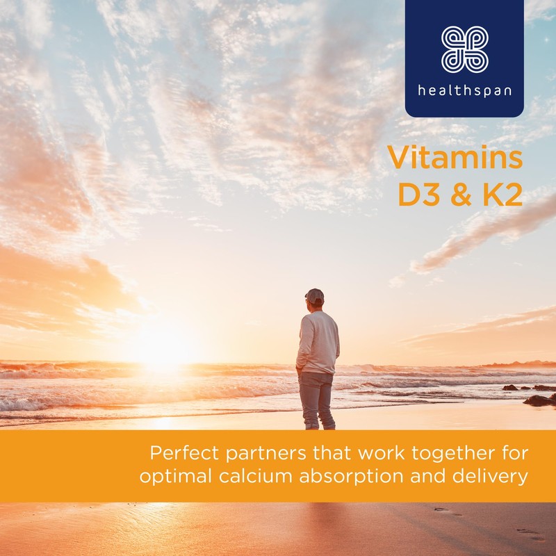 Vitamin D3 and K2 | 60 Tablets | for Immune,
