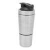 Protein Shaker Bottle with Scale Portable Stainless Steel Double Section