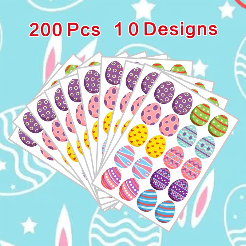 200 Pcs Easter Stickers, Easter Eggs Stickers Easter Stickers Bulk
