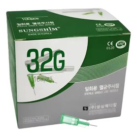 Aguja Mesoterapia 32g 1/6 (4mm) Caja 100 Pzas
