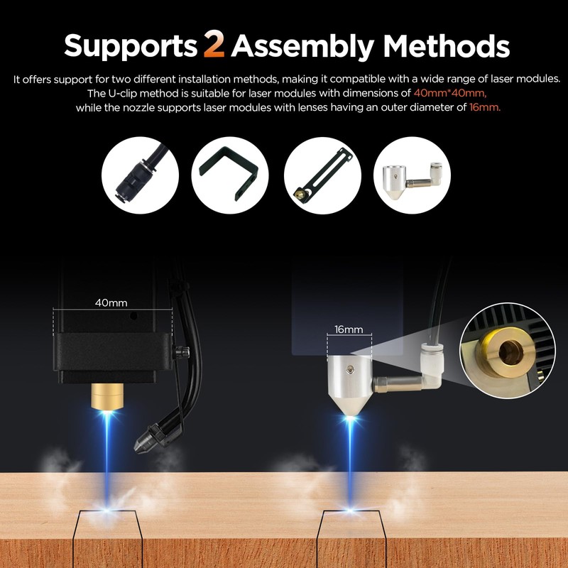 ACMER C4 Air Assist Pump Kit, 30L/Min Adjustable Airflow for