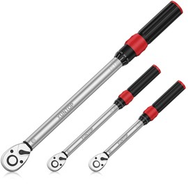 XUNTOP Torque Wrench 1/4 3/8 1/2 inch 3 PCS Drive Click Torque Wrench for 40-220 in.lb 5-45ft.lb 15-155ft.lb 72 Tooth Dual Direction Adjustable Ratchet Wrench for Bicycle,Moto,Car Maintenance