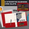 Red Paper 2 Pocket Folders with Prongs, 50 Pack, by