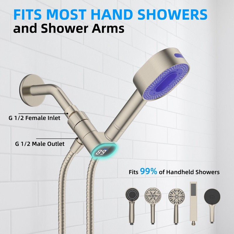 Hibbent Adjustable Shower Head Holder Bathroom Handheld Shower head Bracket