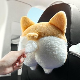 Norhogo Plush Corgi Tissue Dispenser for Car, Home, Bedroom, Tissue Dispenser Car, Cute Plush Tissue Box Tissue, Plush Tissue Box, Funny Tissue Dispenser for Car, Office