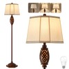 Luvkczc Vintage Floor Lamp - Brown Carved Resin with Hollow