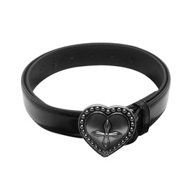 Caviotess Western Belt Strap for Women Girls Fashion Heart Leather Bucket Belt Y2K Punk Tooled Belts for Pants Dress