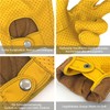 ZLUXURQ Men's Luxury and Soft 100% Sheepskin Leather Driving Gloves