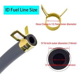 DVBB 5/16 Inch (8mm) ID Fuel Line Hose 10FT NBR Rubber Push Lock Hose High 20PCS Hose Clamps,300PSI High-Pressure Fuel Line for Automotive Fuel Systems Engines