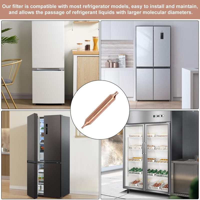 APOMOONS 5pcs Copper Fridge Filter Dryer Fridge Filter Cooling Accessories