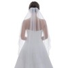 SAMKY 2T 2 Tier Pearls Crystals Wavy Beaded Veil -