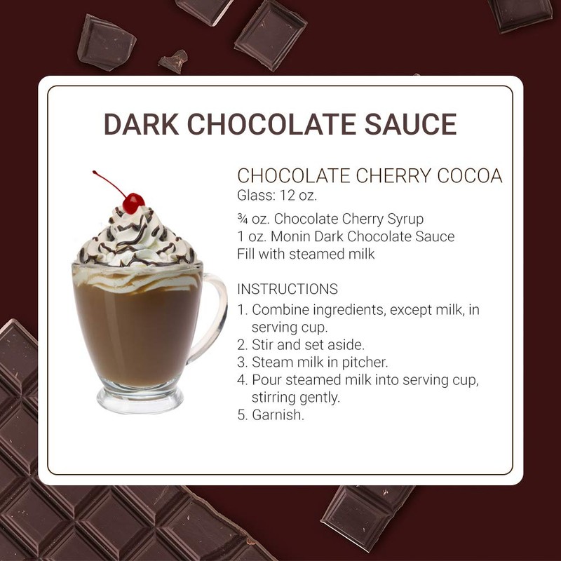 Monin - Gourmet Dark Chocolate Sauce, Velvety and Rich, Great
