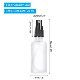 PATIKIL 2oz Glass Spray Bottles, 24pcs Leak Proof Empty Water Fine Mist Sprayer Refillable Containers for Cleaning Solutions Plants Hair, Clear Black