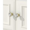 FURNIWARE Pack of 10 Furniture Knobs, Crystal, Cupboard Knobs, Gold,