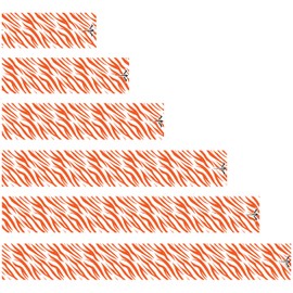 White Water Archery Laminated Orange Zebra Print Crest Arrow Wraps 15 pk Choose Length Width (7, 1.25)