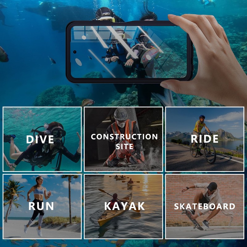 Makbstpect for Moto G 5G 2025 Case Waterproof, Built-in Screen