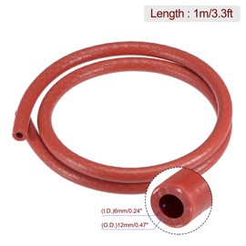 MECCANIXITY Silicone Vacuum Tubing Heater Hose 1/4" ID 3.3ft 101psi 392F Red Reinforced High Temperature for Engine