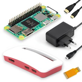 Raspberry Pi Zero 2 WH Starter Set | 5.1V 2.5A Power Supply | Housing with GPIO Cut-Out | Mini HDMI Cable | Raspberry Pi Zero 2 WH with Pre-Installed GPIO Strip