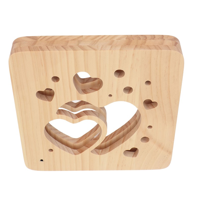 Wooden 3D LED Light Valentine's Day Hollow Hearts Shape Style