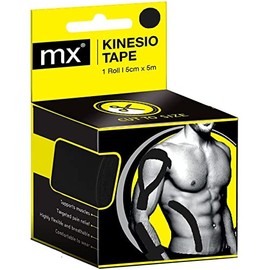 MX Health Kinesiology Tape Roll, 5 Metre Length x 5 cm Width, Black