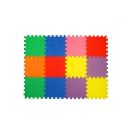 Tundras 12 Piece Interlocking Puzzle Tile Exercise Mat Child Safe Playmat 7 Color Eva Foam Play Exercise Yoga Pilates