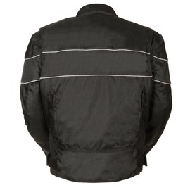 NexGen SH212102 Men's Black Textile Vented Moto Jacket with Reflective Piping - 3X-Large