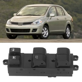 Interruptor de Control de Ventana, Interruptor de Ventana Eléctrica 25401 ED500 Interruptor de Control Maestro de Ventana Negro de Repuesto para Versa 2007‑2010