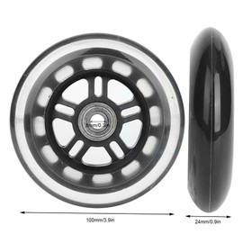 Replacement Soft Safe Roller, Bearing Trolley Caster Wheels, 4 inches PU Casters, ABEC-7 608ZZ Bearing Caster Wheels for Small Carts Doors Hardware