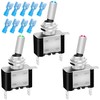 Gebildet 3pcs 20A 12V-24VDC Rocker Switch LED Light Switch (Red,