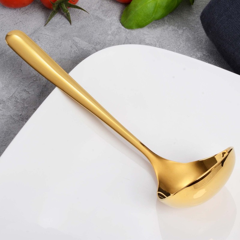 GRÄWE Sauce Spoon, Gold, Stainless Steel, Polished